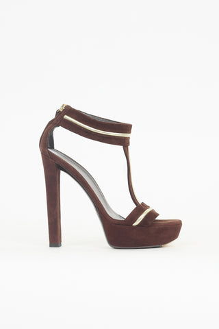 Gucci Suede T-Strap Heel