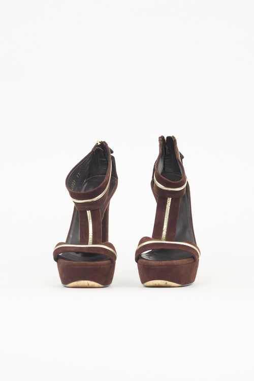 Gucci Suede T-Strap Heel