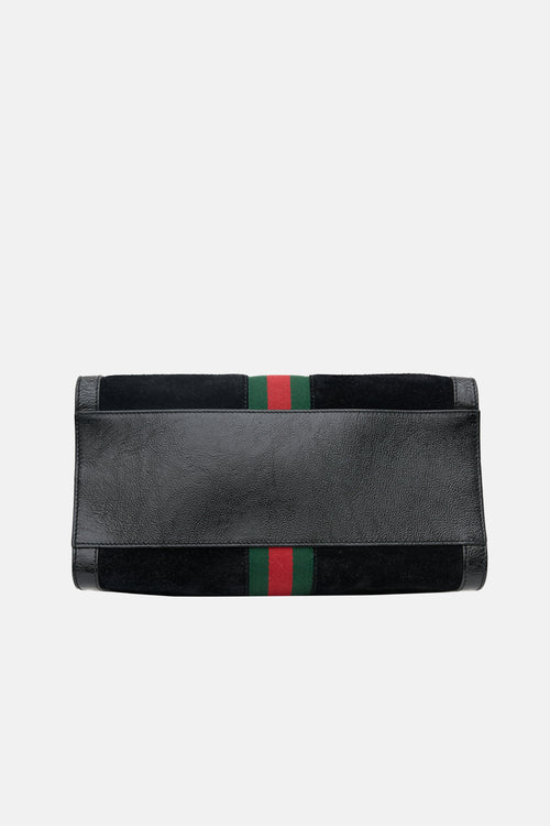 Gucci Suede Web Ophidia Boston Bag