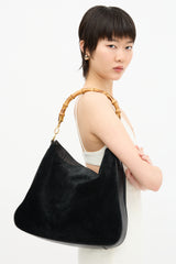 Gucci Suede Bamboo Two Way Bag