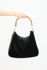 Gucci Suede Bamboo Two Way Bag