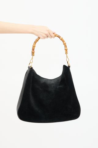 Gucci Suede Bamboo Two Way Bag