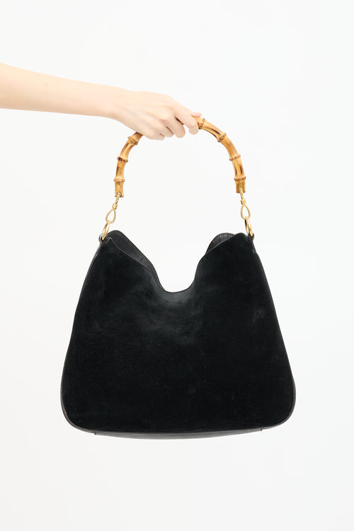 Gucci Suede Bamboo Two Way Bag