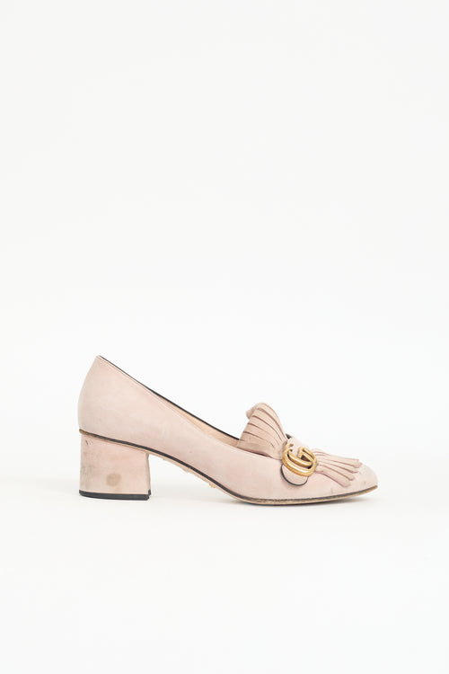 Gucci Suede GG Fringe Pump