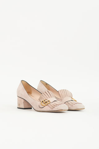 Gucci Suede GG Fringe Pump
