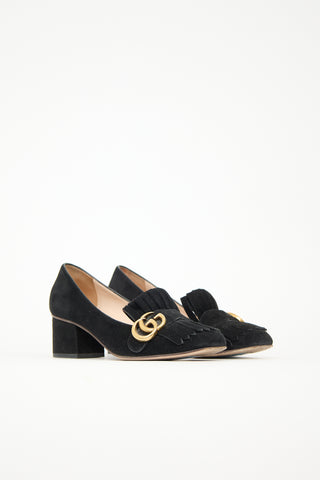 Gucci Suede GG Fringe Pump