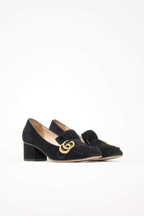Gucci Suede GG Fringe Pump