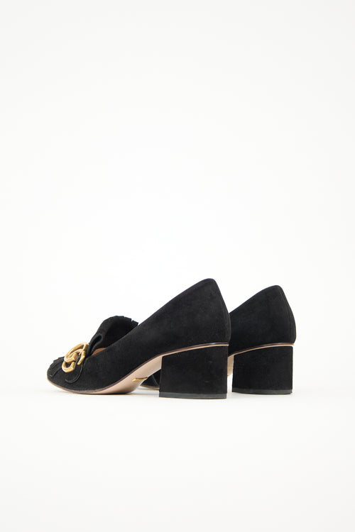 Gucci Suede GG Fringe Pump