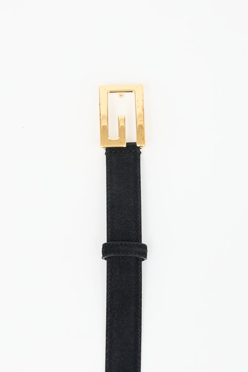 Gucci Suede G Slim Belt