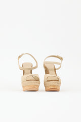 Gucci Suede Guccissima Wedge Sandal