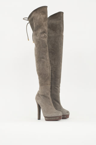 Gucci Suede Over The Knee Boot