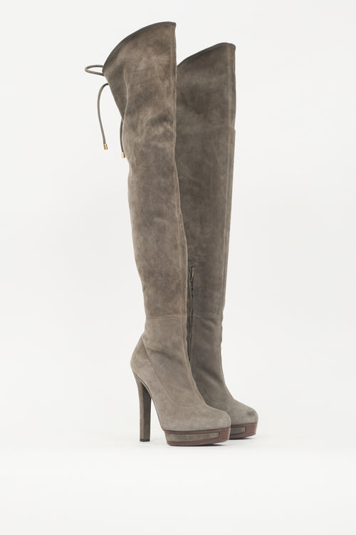 Gucci Suede Over The Knee Boot