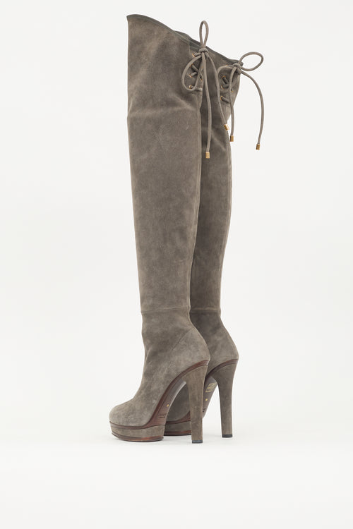 Gucci Suede Over The Knee Boot