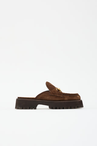 Gucci Suede Platform Mule