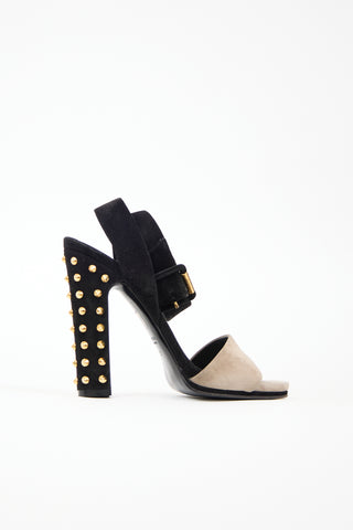 Gucci Suede Studded Sandal