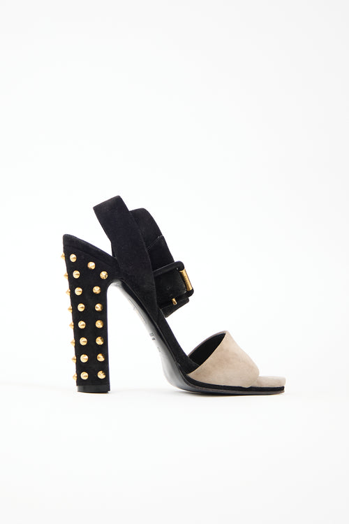 Gucci Suede Studded Sandal