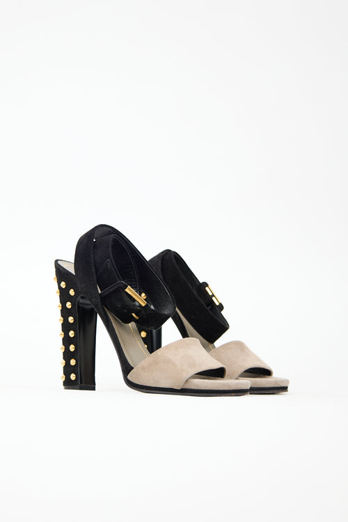 Gucci Suede Studded Sandal