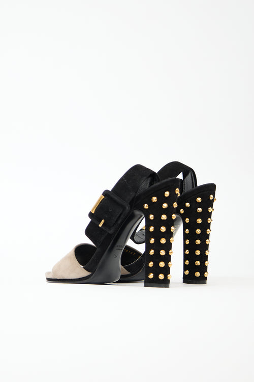 Gucci Suede Studded Sandal