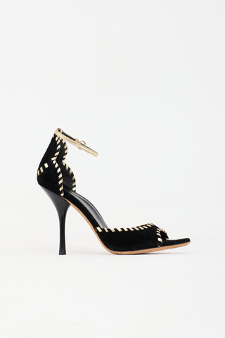 Gucci Suede Whipstitch Sandal