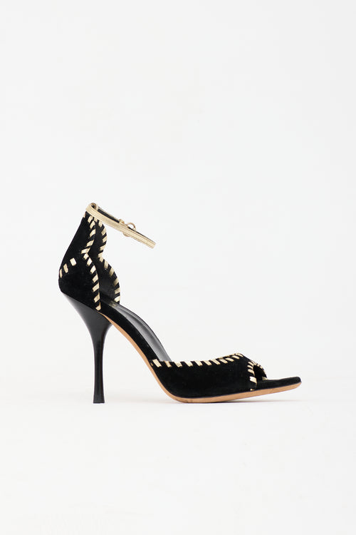 Gucci Suede Whipstitch Sandal