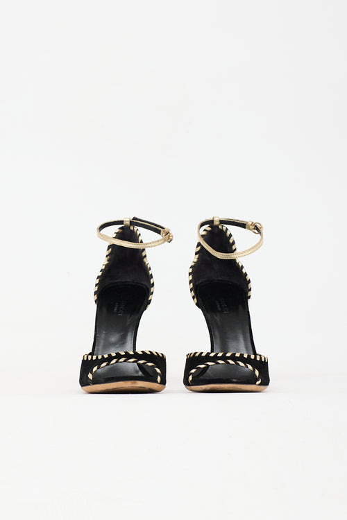 Gucci Suede Whipstitch Sandal