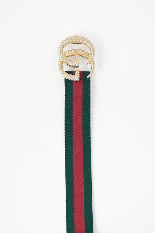 Gucci Elastic Web Torchon GG Belt