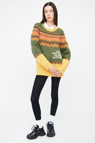 Gucci Green & Yellow Knit Sweater