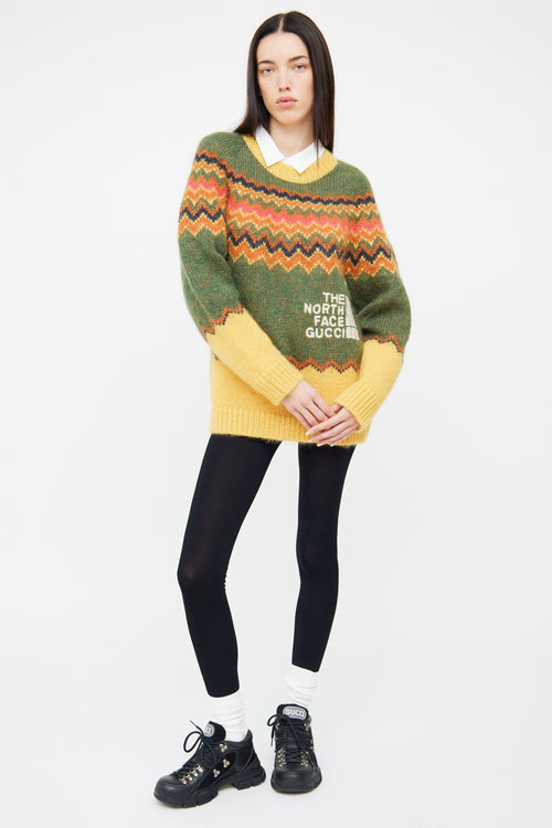 Gucci Green & Yellow Knit Sweater