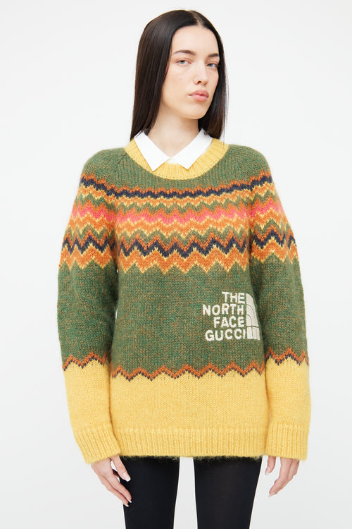 Gucci Green & Yellow Knit Sweater