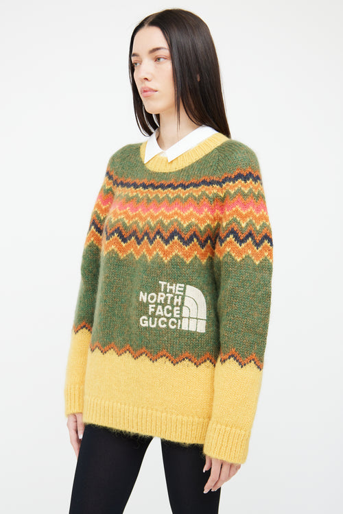 Gucci Green & Yellow Knit Sweater