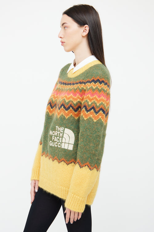 Gucci Green & Yellow Knit Sweater
