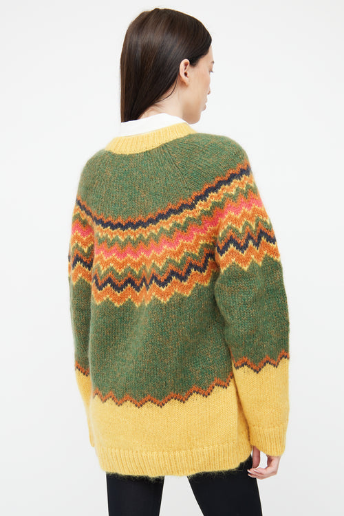 Gucci Green & Yellow Knit Sweater