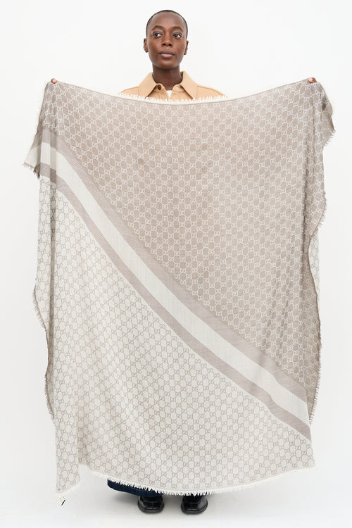 Gucci Silk & Wool GG Monogram Scarf