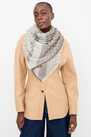 Gucci Silk & Wool GG Monogram Scarf