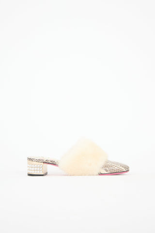 Gucci Textured Crystal Embellished Mule