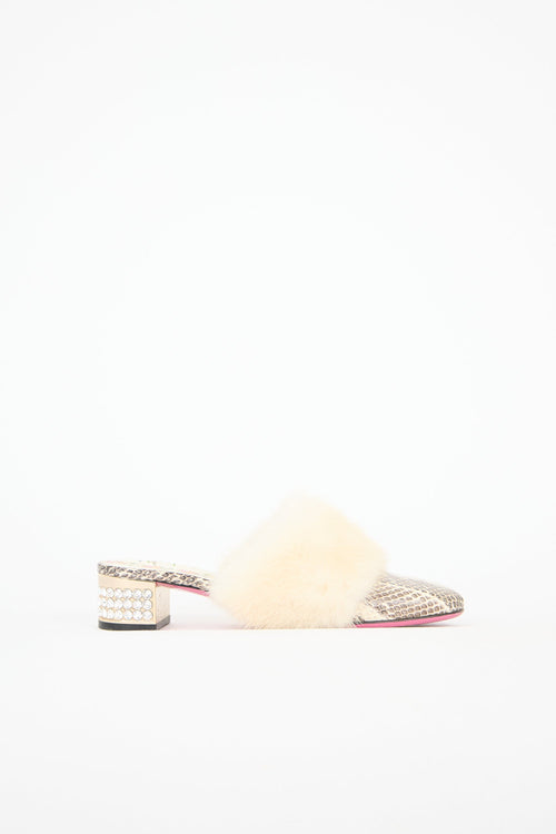 Gucci Textured Crystal Embellished Mule