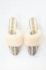 Gucci Textured Crystal Embellished Mule