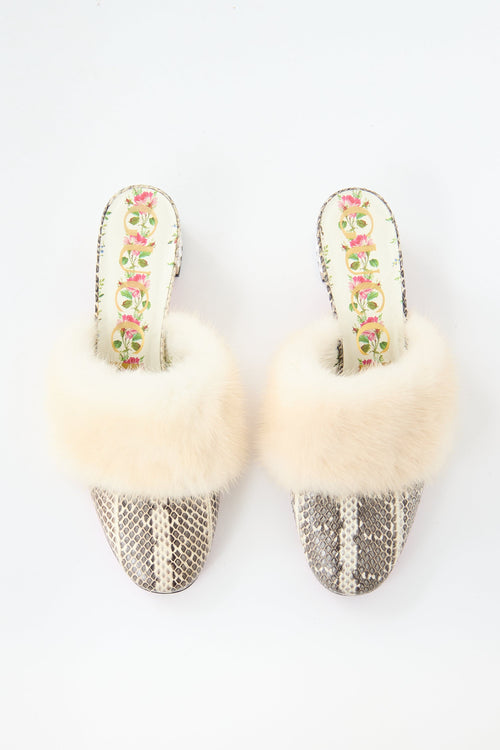 Gucci Textured Crystal Embellished Mule