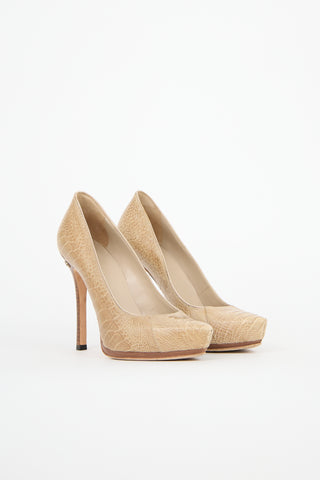 Gucci Textured Platform Heel