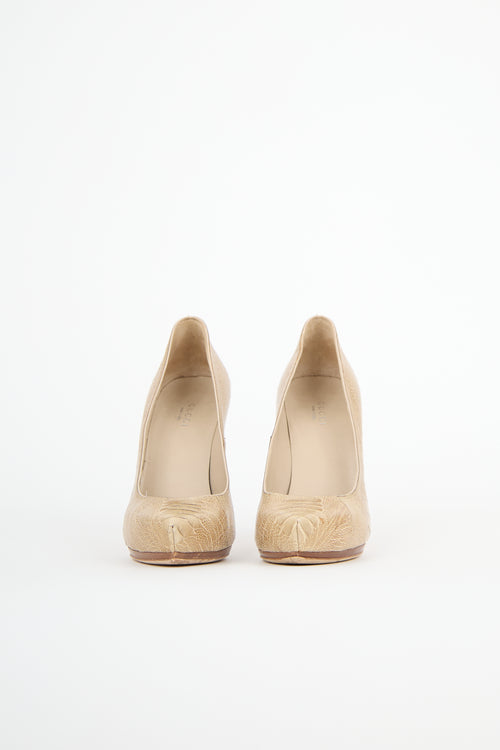 Gucci Textured Platform Heel