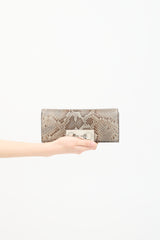Gucci Textured Leather Crystal Broadway Clutch