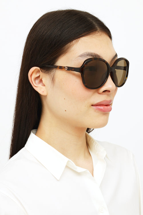 Gucci Brown Printed GG489SA Sunglasses