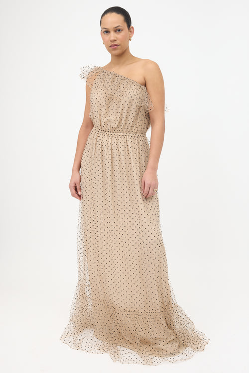 Gucci Tulle Swiss Dot Maxi Dress