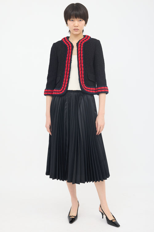 Gucci Tweed Knit Trim Jacket