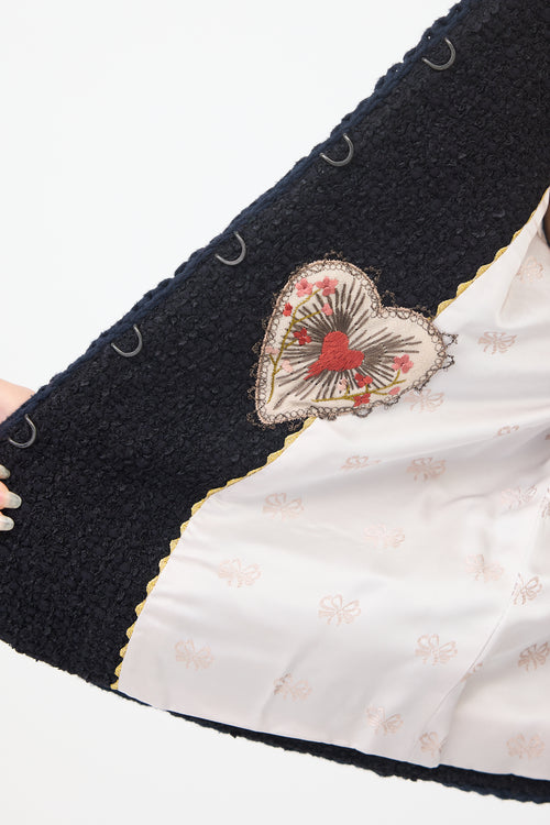 Gucci Tweed Knit Trim Jacket