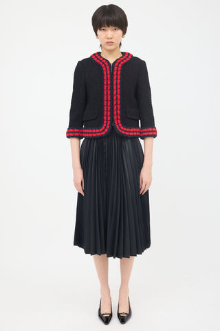 Gucci Tweed Knit Trim Jacket