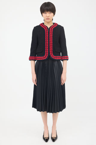 Gucci Tweed Knit Trim Jacket