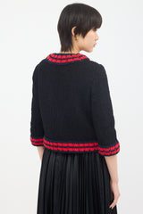 Gucci Tweed Knit Trim Jacket