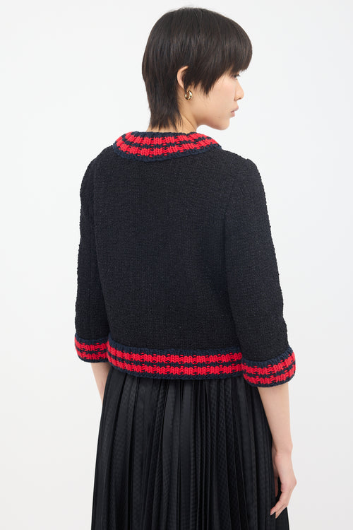 Gucci Tweed Knit Trim Jacket
