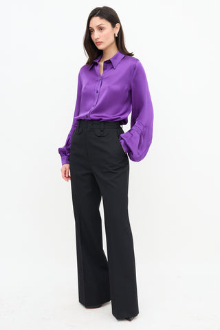 Gucci Twill Wide Leg Trouser